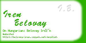 iren belovay business card